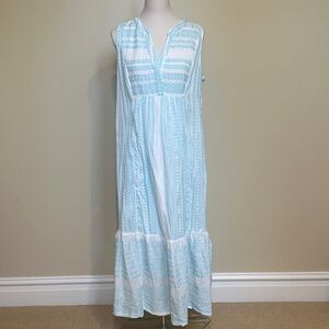 Crown & Ivy Light Blue and White Maxi Dress